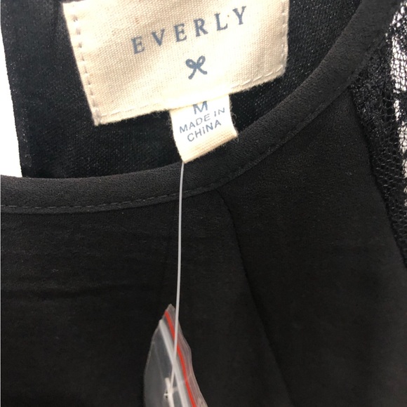 NWT Everly Black Lace Long Sleeve Mini Swing Dress Size M - Picture 6 of 7